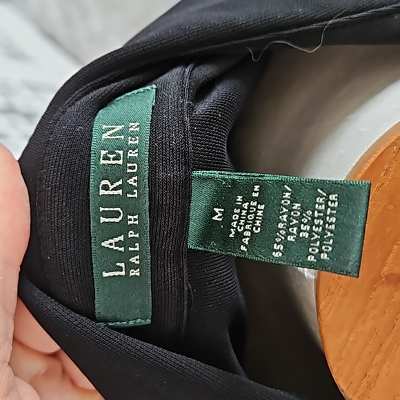 Ralph Lauren button front dress. Black. Medium. 60 in tie Belt included SALE - Picture 7 of 9